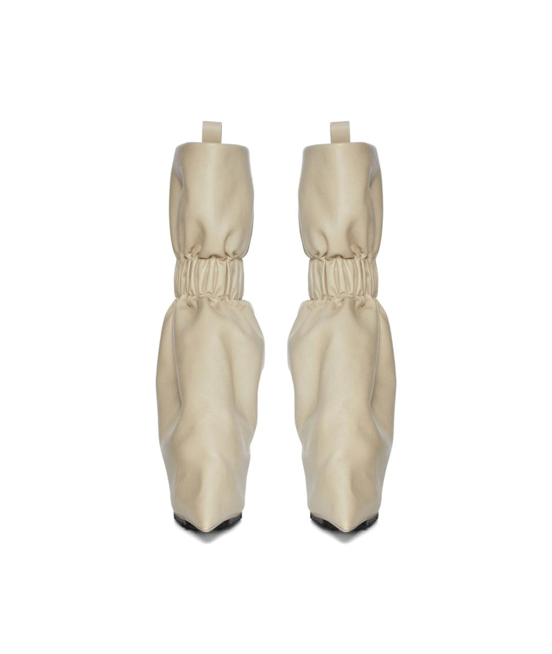 RICK OWENS Бежевые кожаные ботильоны, фото 5