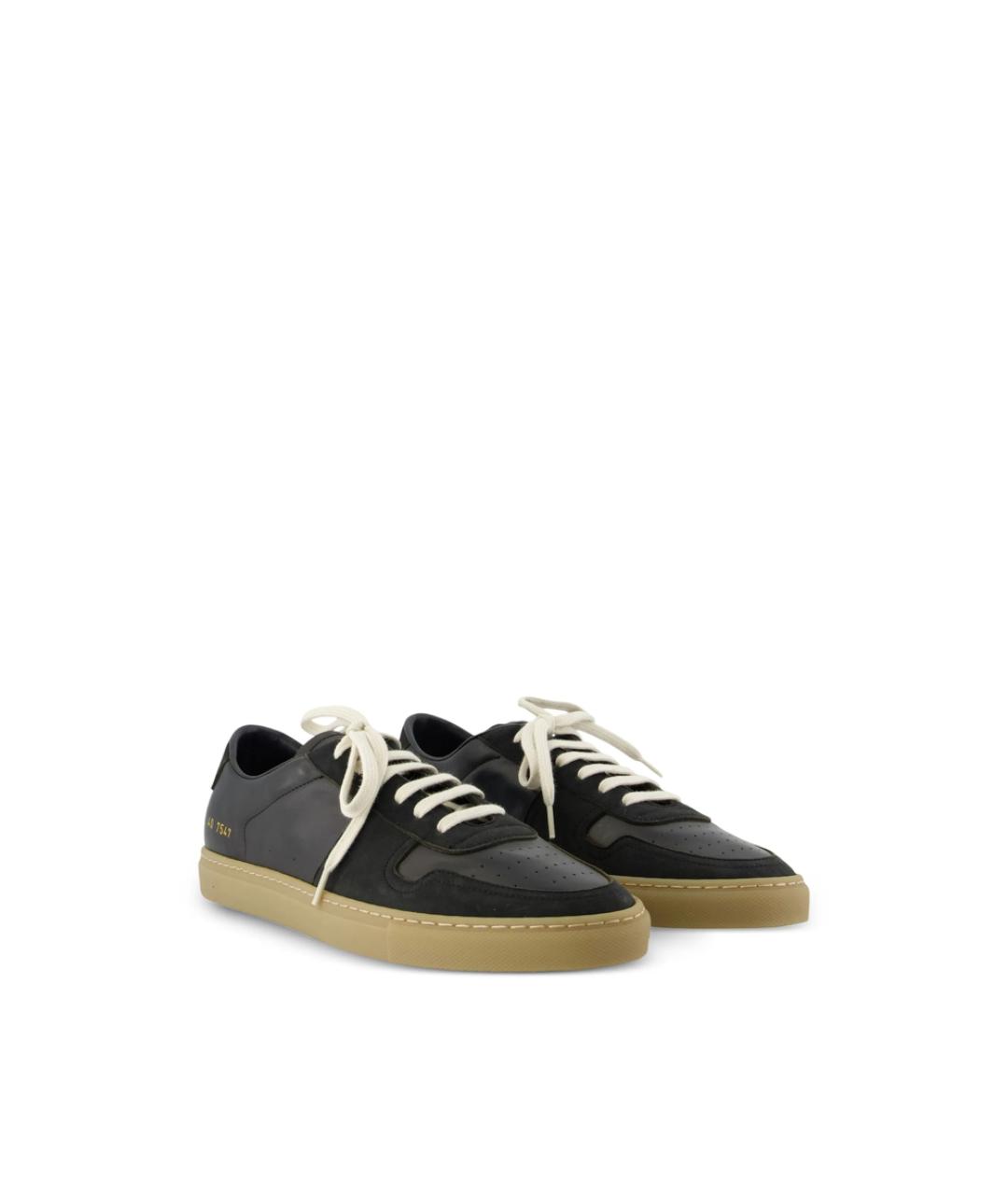 COMMON PROJECTS Черные кожаные низкие кроссовки / кеды, фото 2