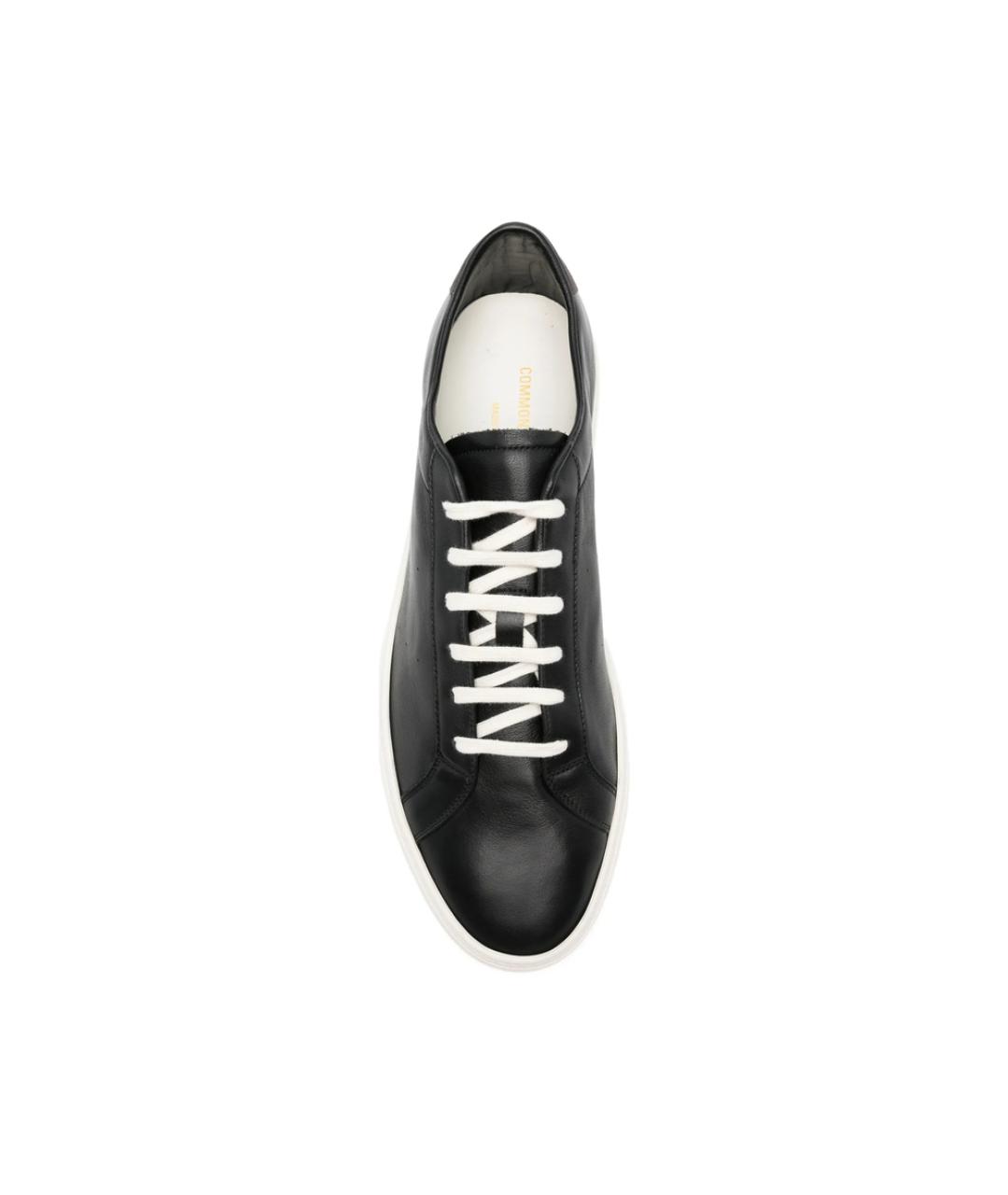 COMMON PROJECTS Черные кожаные низкие кроссовки / кеды, фото 3