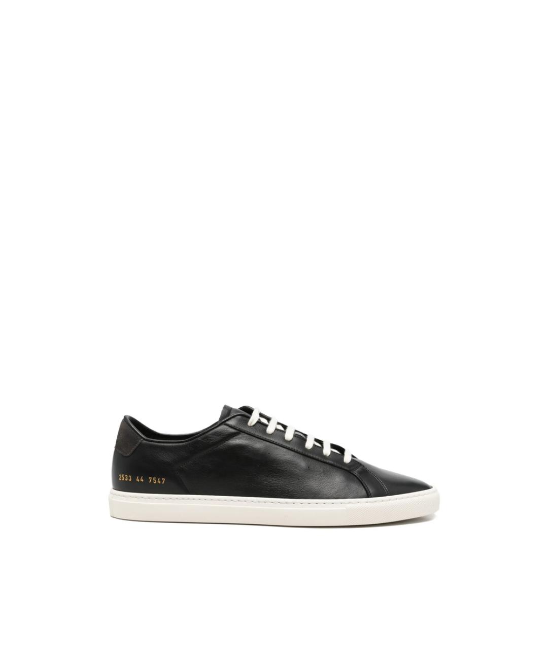 COMMON PROJECTS Черные кожаные низкие кроссовки / кеды, фото 5