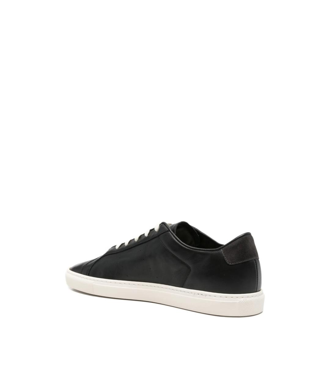 COMMON PROJECTS Черные кожаные низкие кроссовки / кеды, фото 4