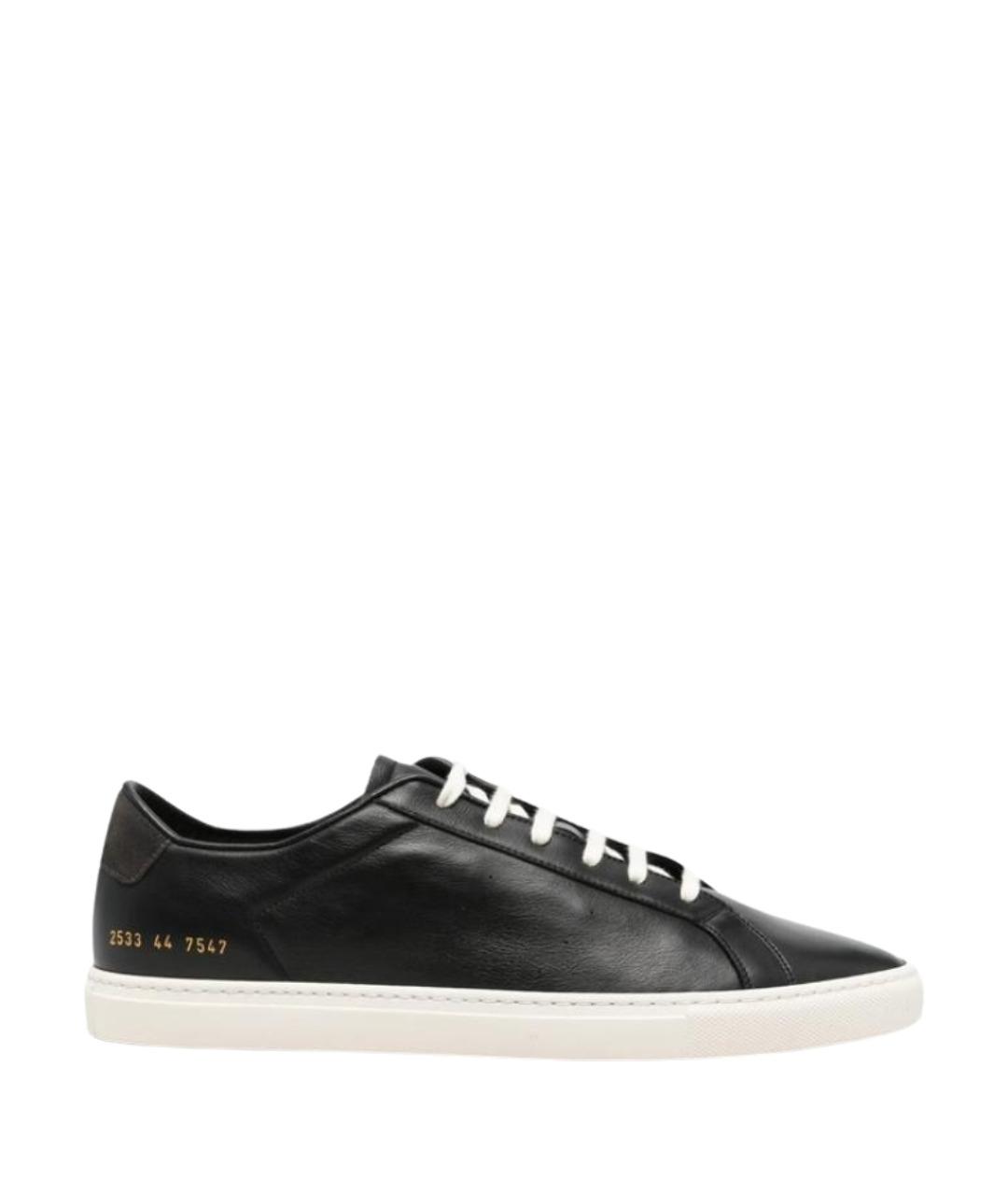 COMMON PROJECTS Черные кожаные низкие кроссовки / кеды, фото 1