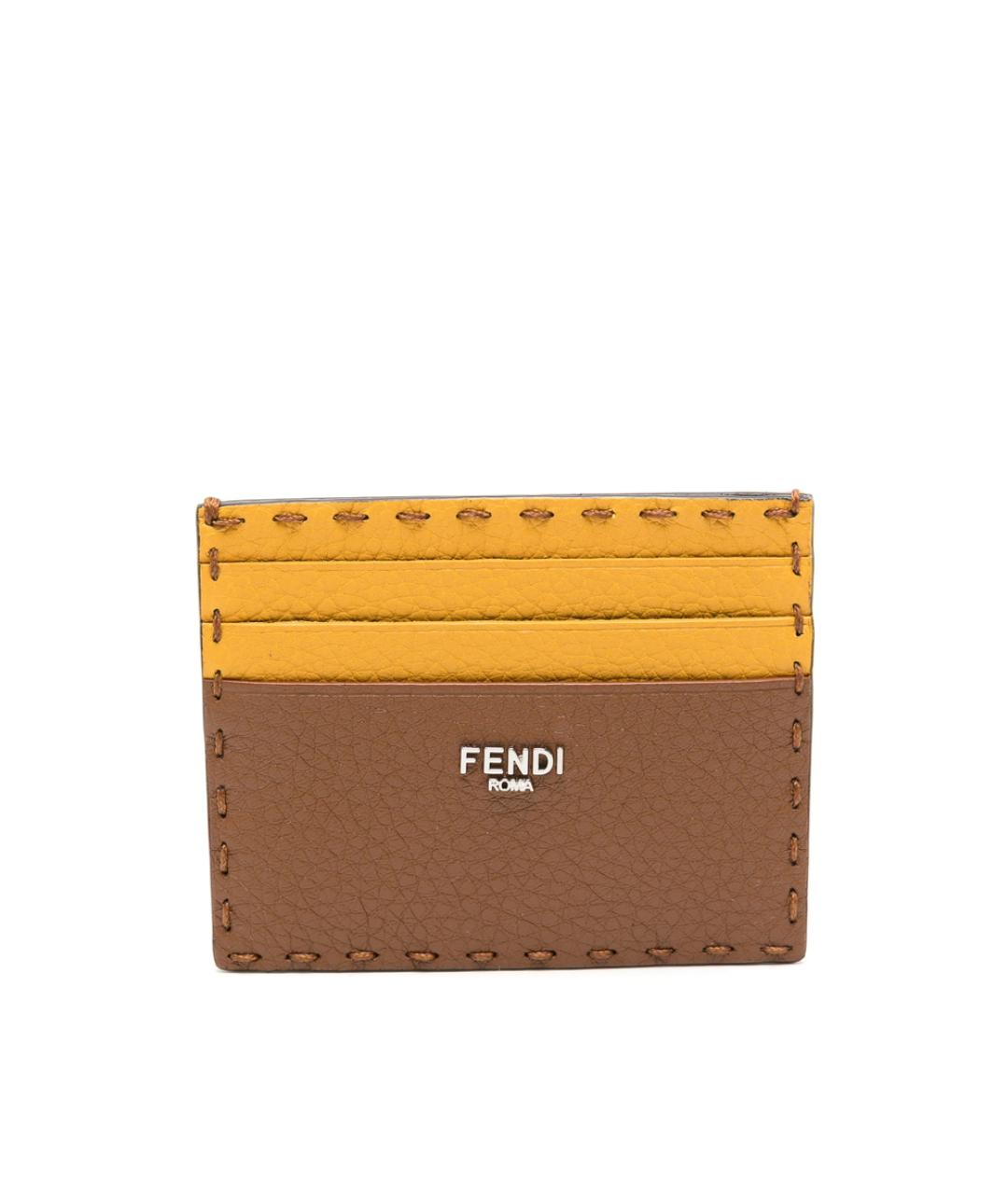 FENDI Коричневая кожаная барсетка, фото 1