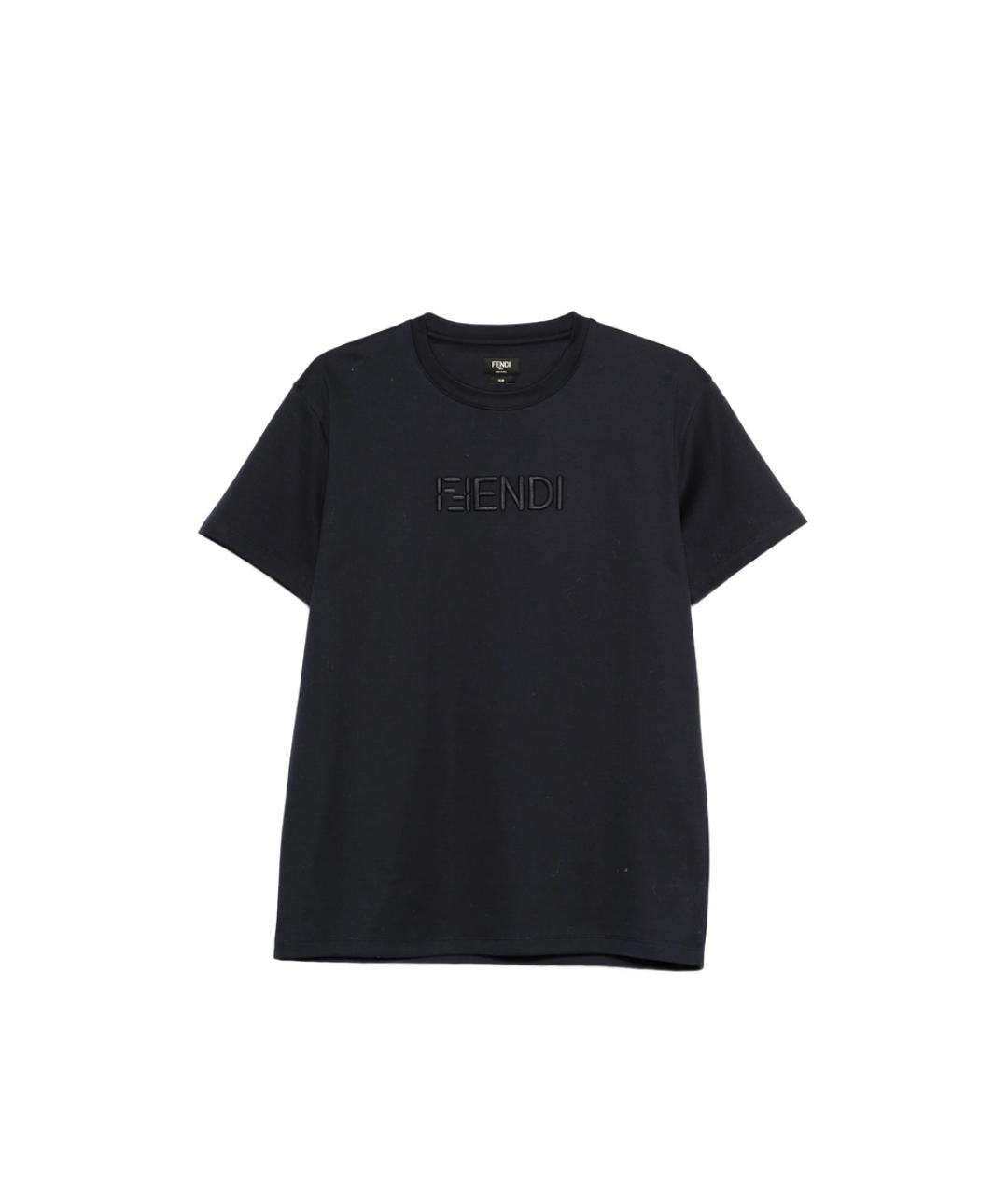 FENDI Синяя хлопковая футболка, фото 1