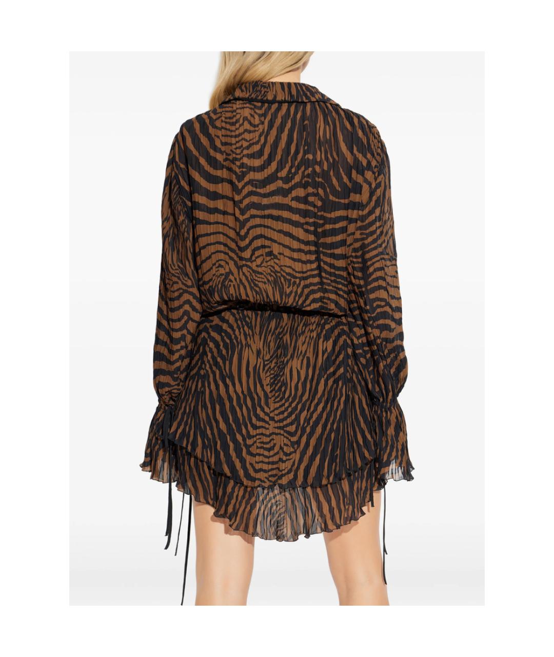 BLUMARINE Коричневое вискозное коктейльное платье, фото 3