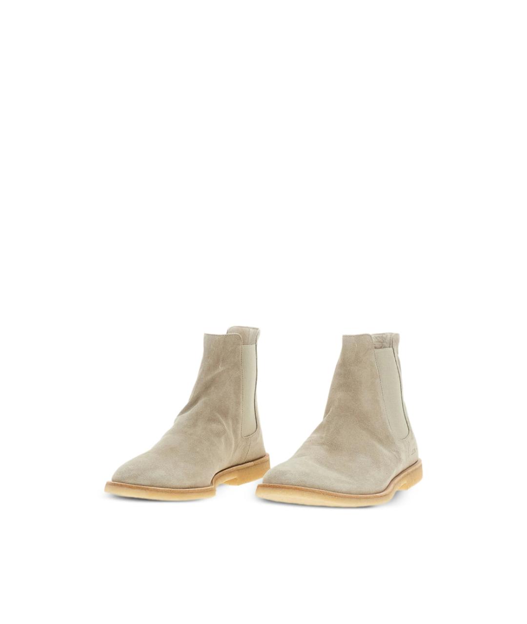 COMMON PROJECTS Бежевые замшевые высокие ботинки, фото 2