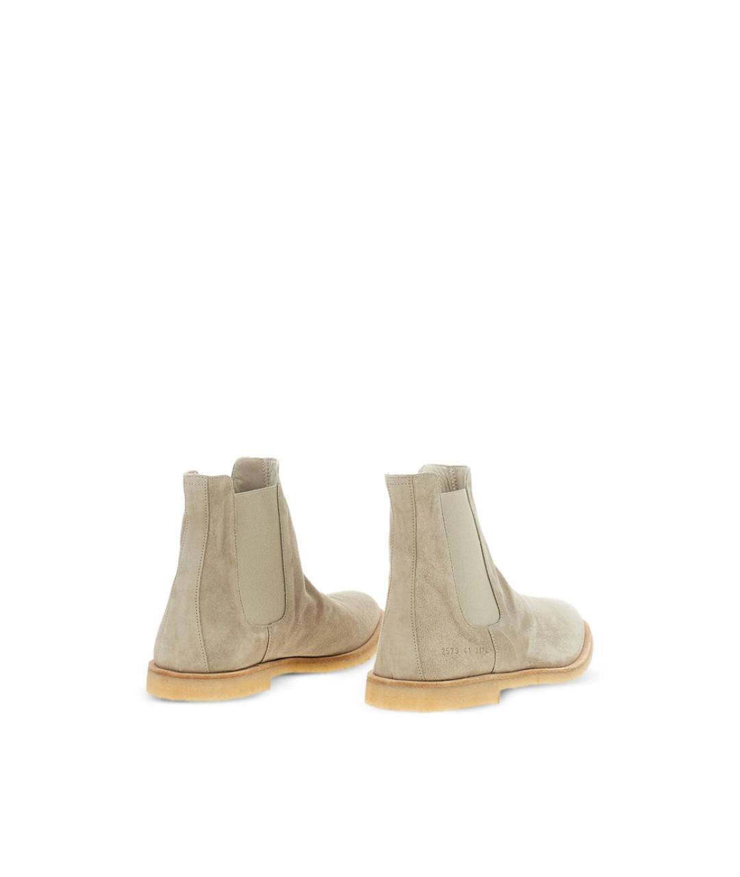 COMMON PROJECTS Бежевые замшевые высокие ботинки, фото 3