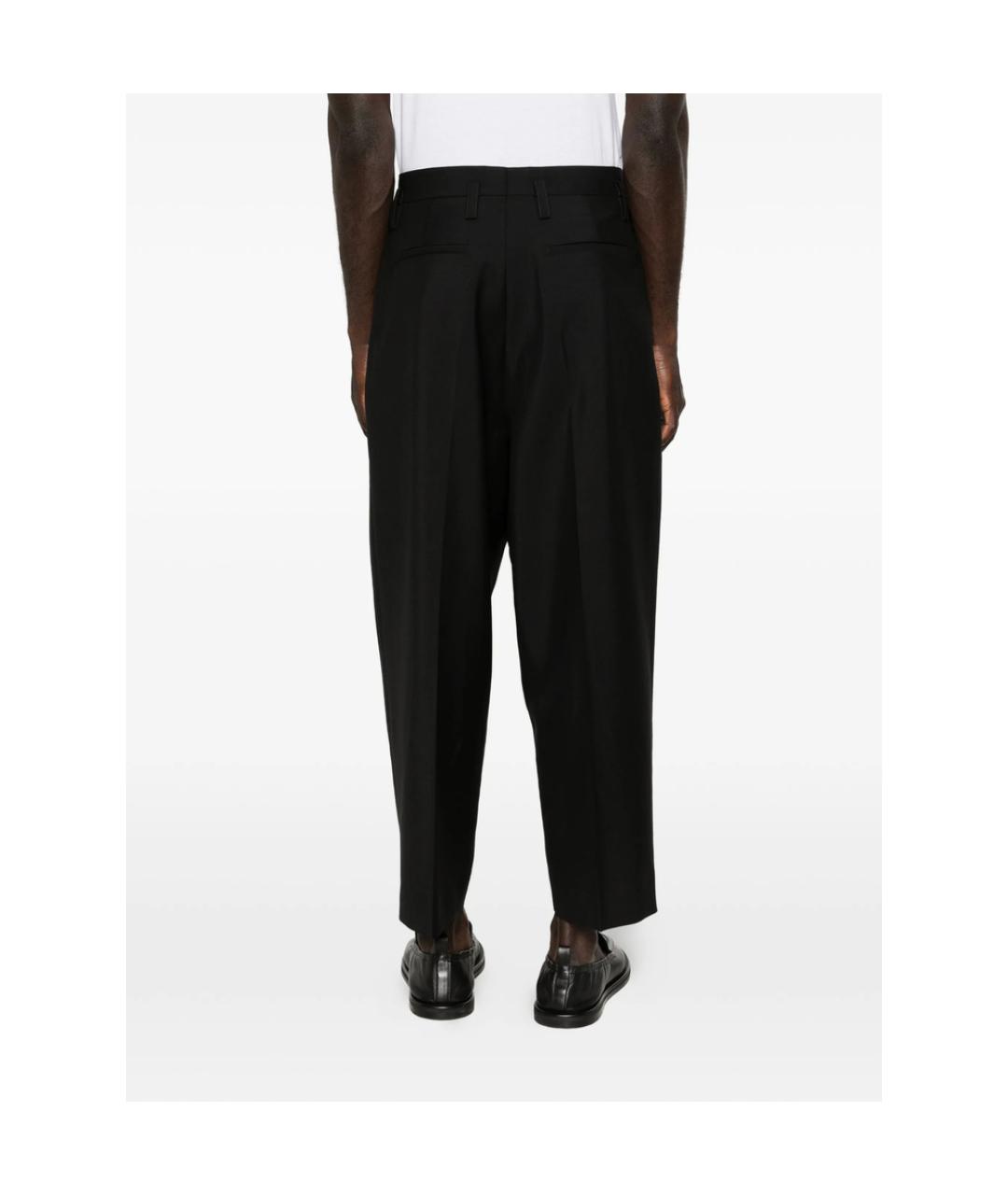 JIL SANDER Черные шерстяные повседневные брюки, фото 2