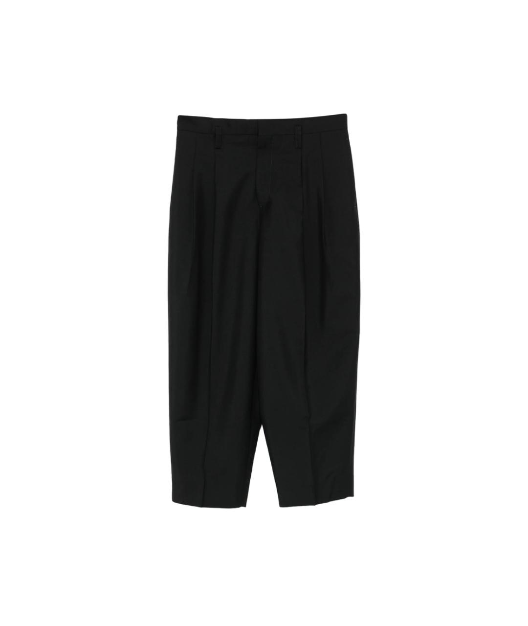 JIL SANDER Черные шерстяные повседневные брюки, фото 1