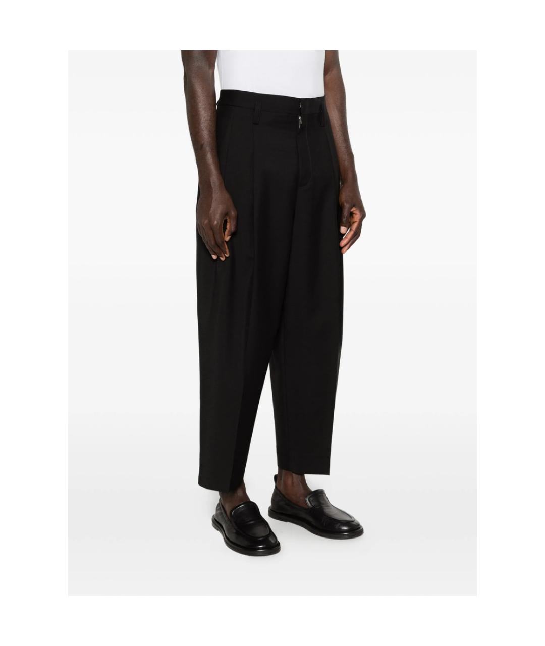 JIL SANDER Черные шерстяные повседневные брюки, фото 5