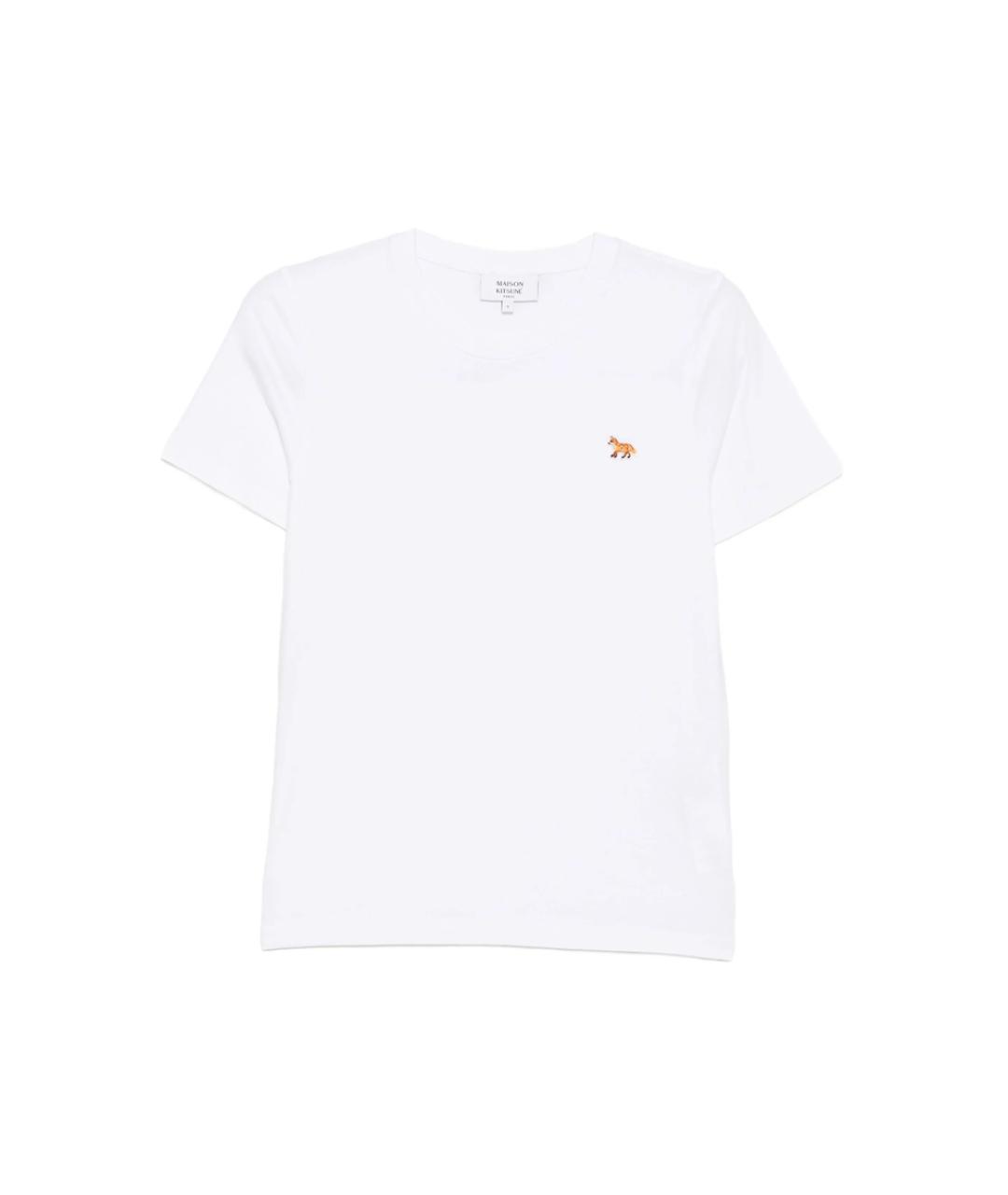 MAISON KITSUNE Белая хлопковая футболка, фото 1