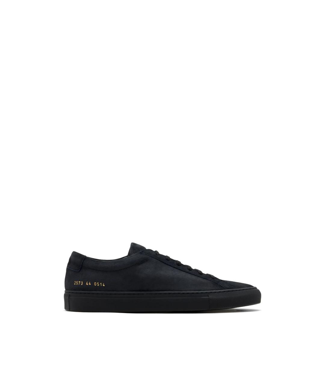 COMMON PROJECTS Темно-синие замшевые низкие кроссовки / кеды, фото 1