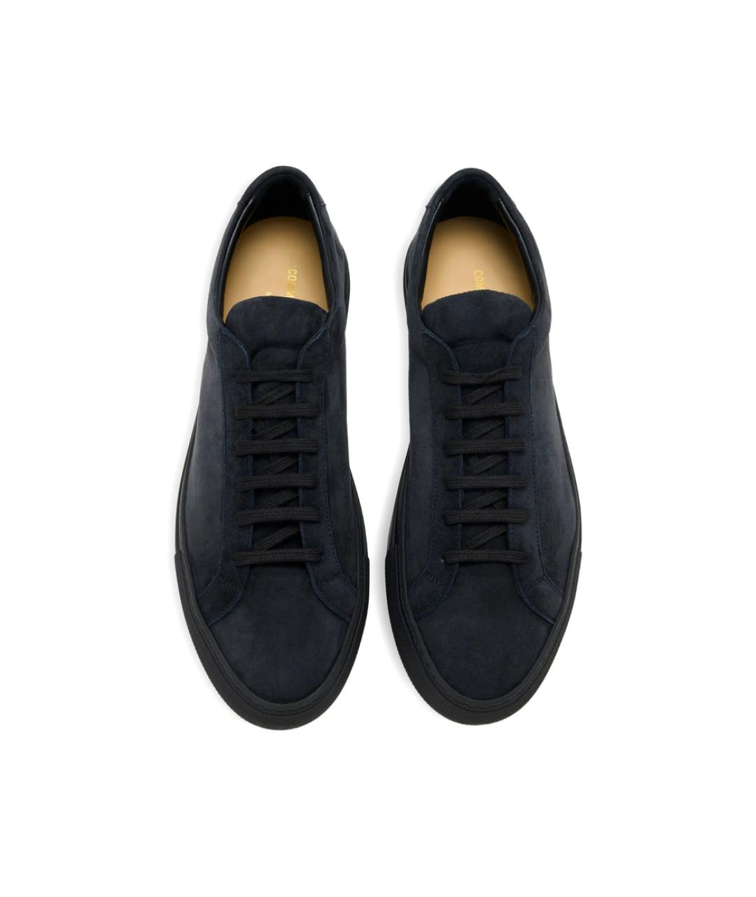 COMMON PROJECTS Темно-синие замшевые низкие кроссовки / кеды, фото 2