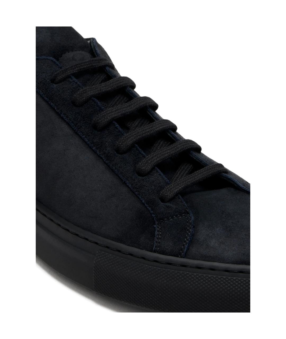 COMMON PROJECTS Темно-синие замшевые низкие кроссовки / кеды, фото 3