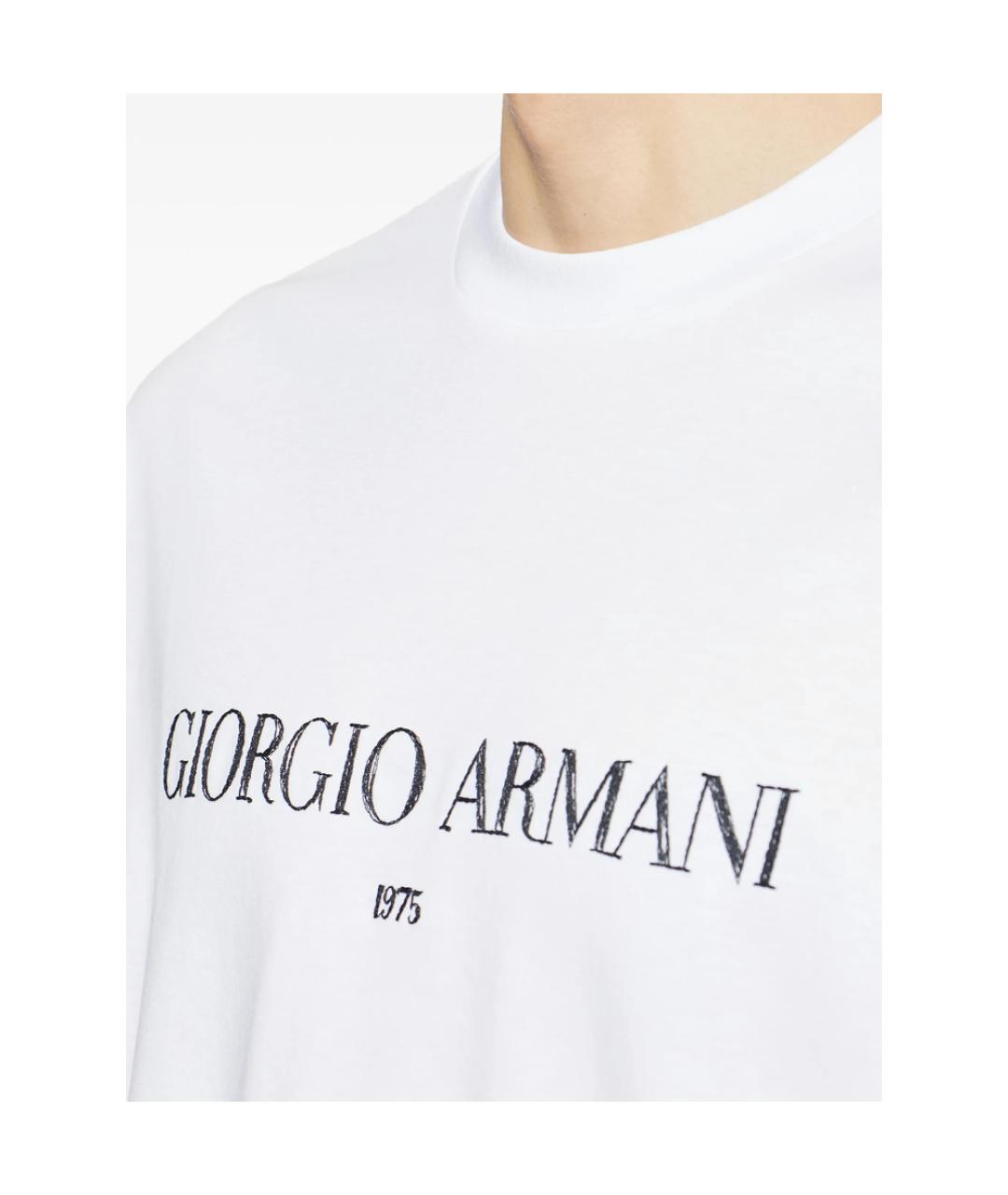 GIORGIO ARMANI Белая хлопковая футболка, фото 2