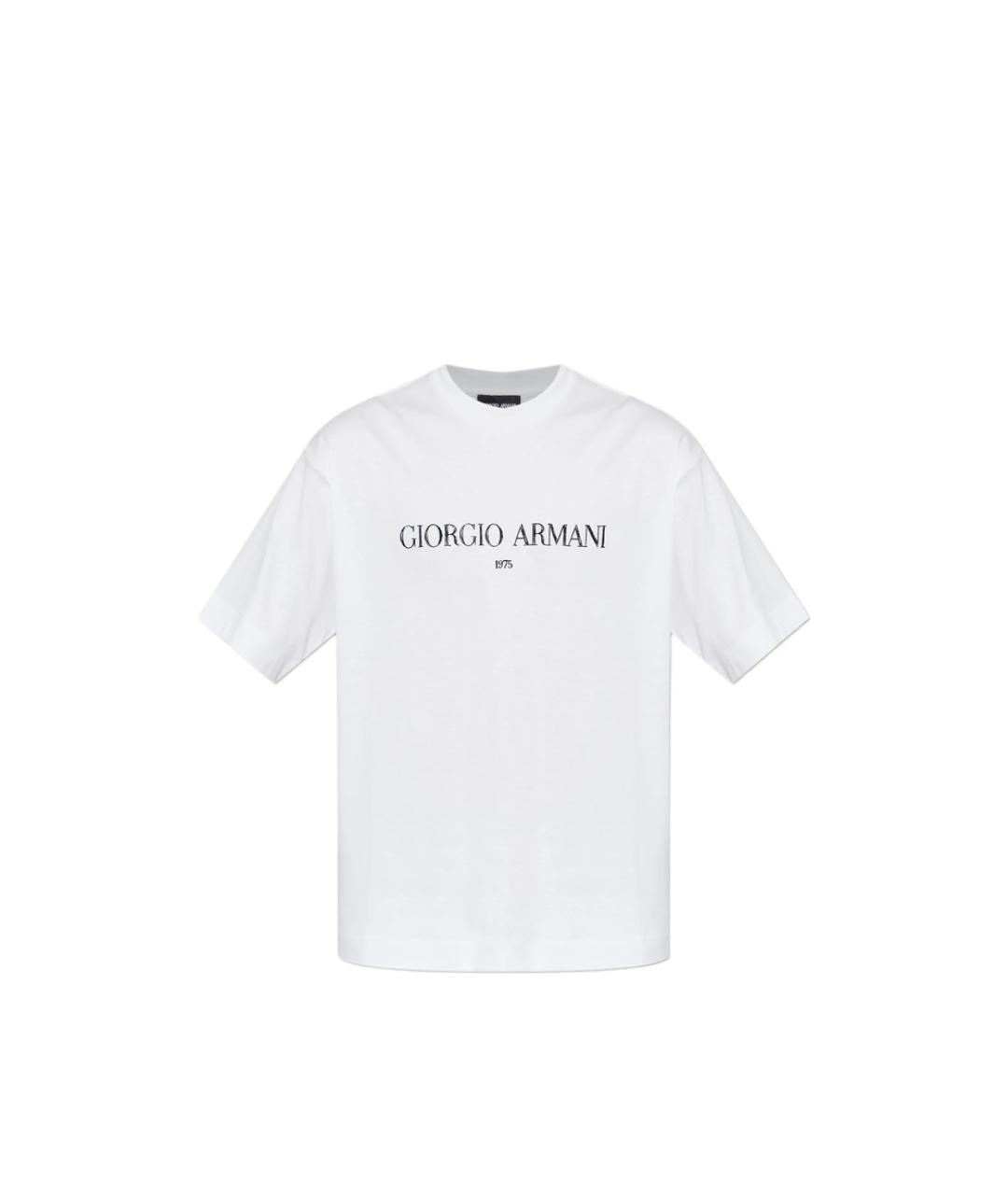 GIORGIO ARMANI Белая хлопковая футболка, фото 1