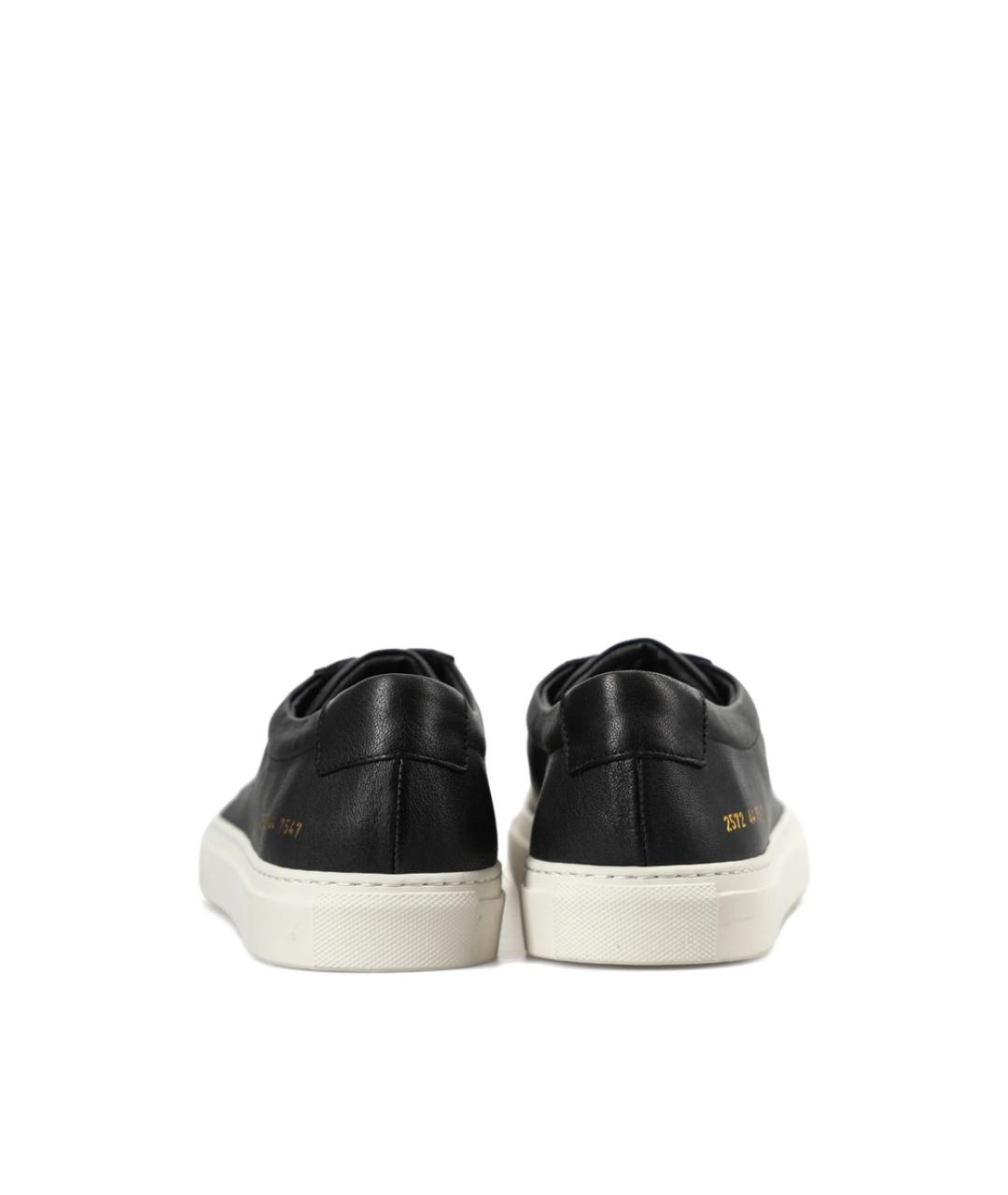 COMMON PROJECTS Черные кожаные низкие кроссовки / кеды, фото 4