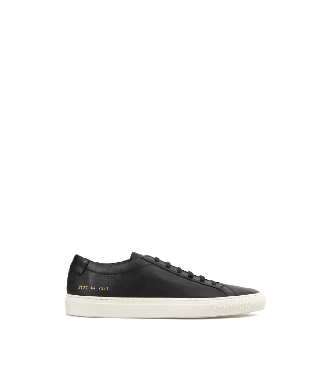 COMMON PROJECTS Черные кожаные низкие кроссовки / кеды, фото 1