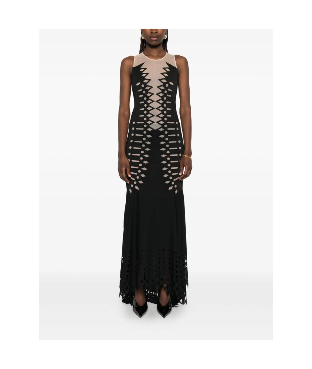 BLUMARINE Черное полиэстеровое вечернее платье, фото 3