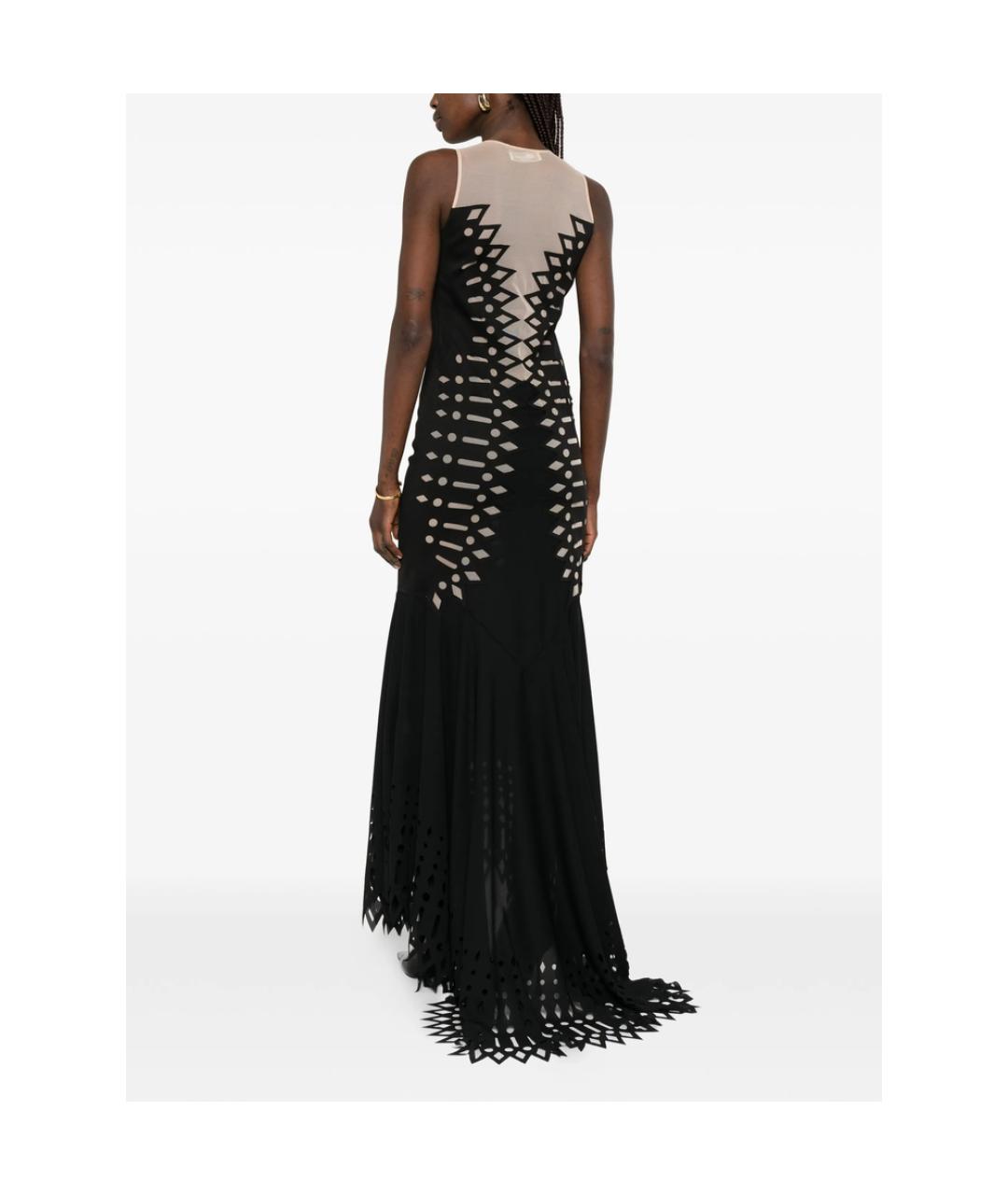 BLUMARINE Черное полиэстеровое вечернее платье, фото 4