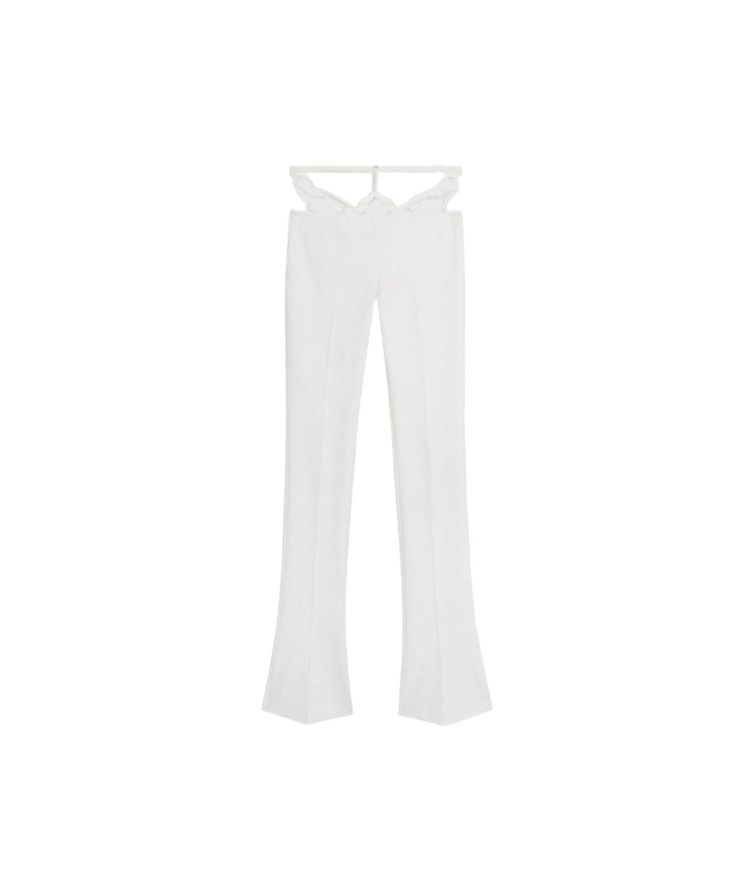 BLUMARINE Белые полиэстеровые прямые брюки, фото 1