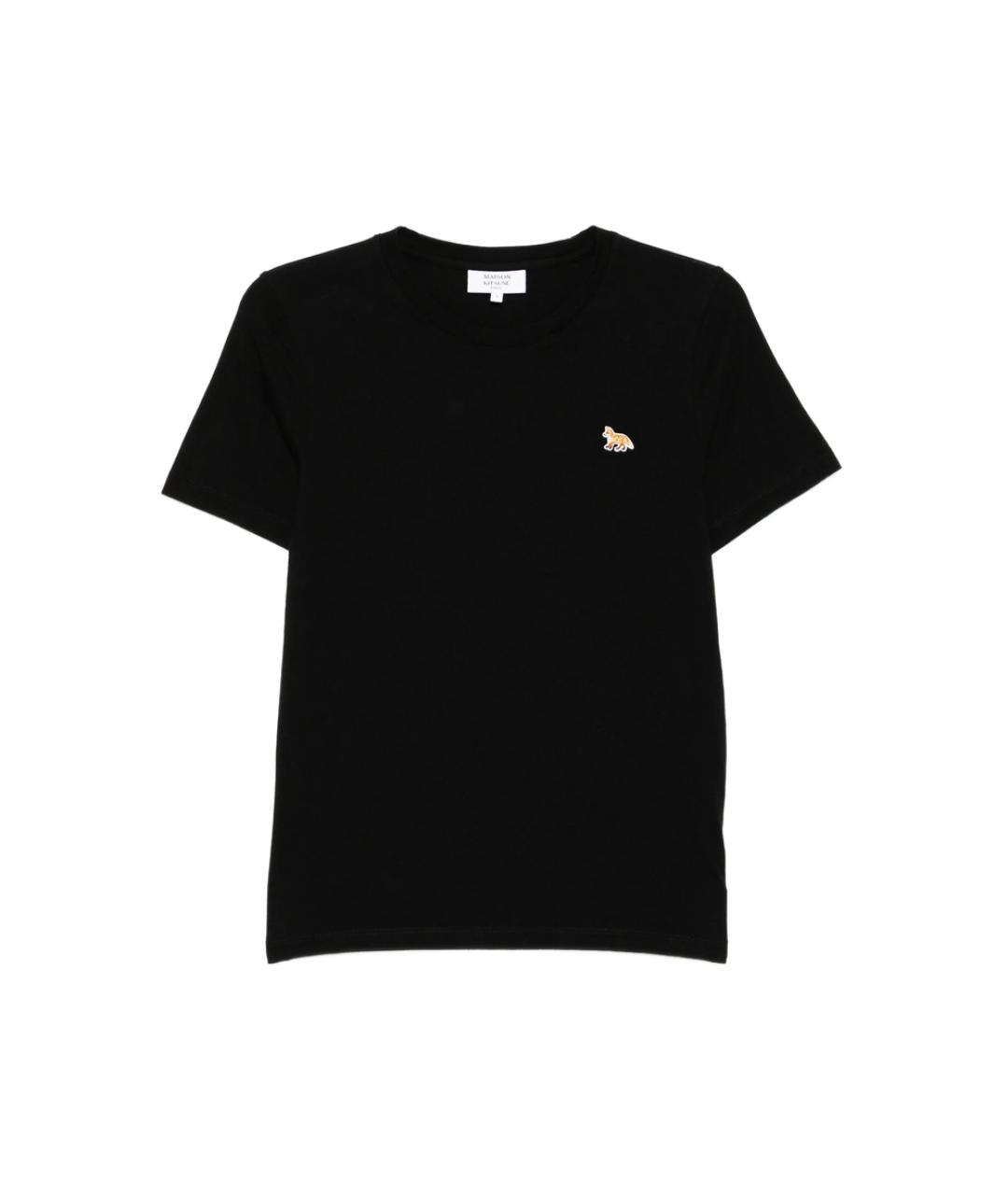 MAISON KITSUNE Черная хлопковая футболка, фото 1