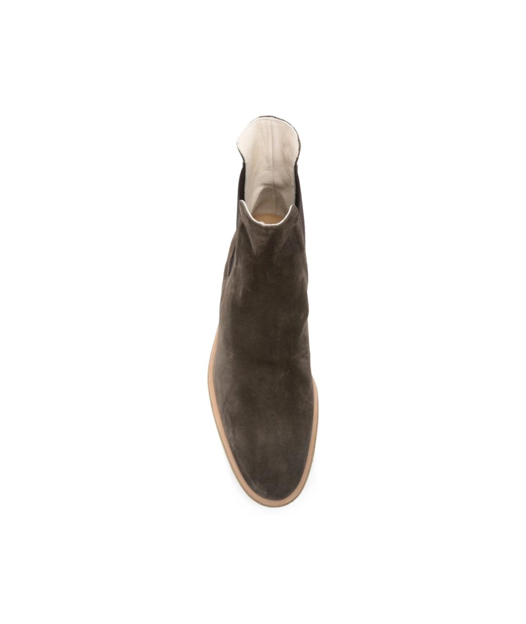 COMMON PROJECTS Коричневые нубуковые высокие ботинки, фото 4