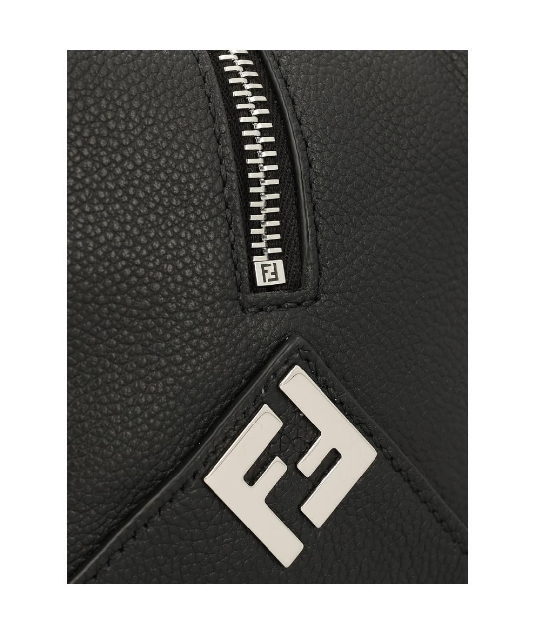 FENDI Черный кожаный чемодан, фото 2