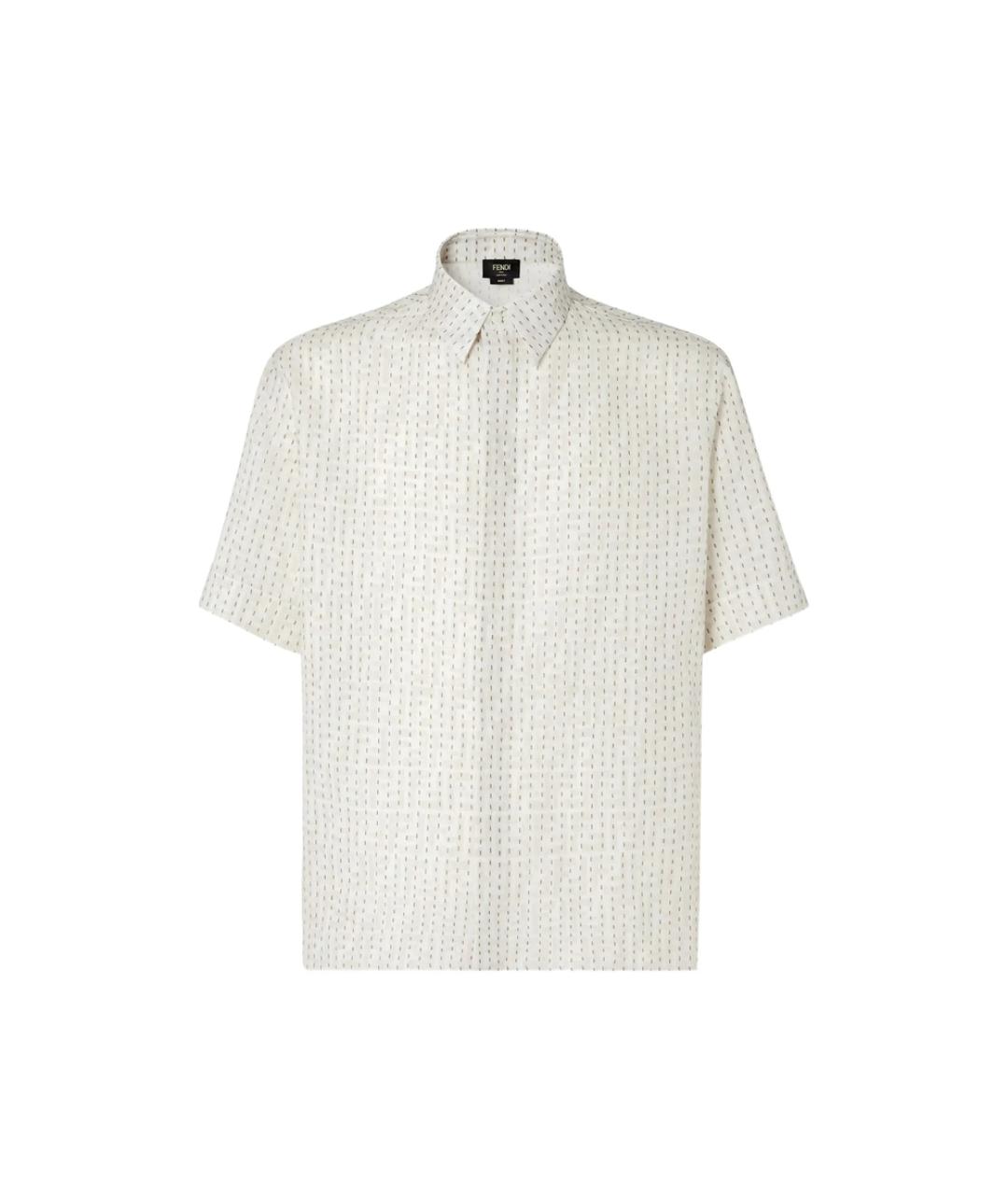FENDI Белая льняная классическая рубашка, фото 1