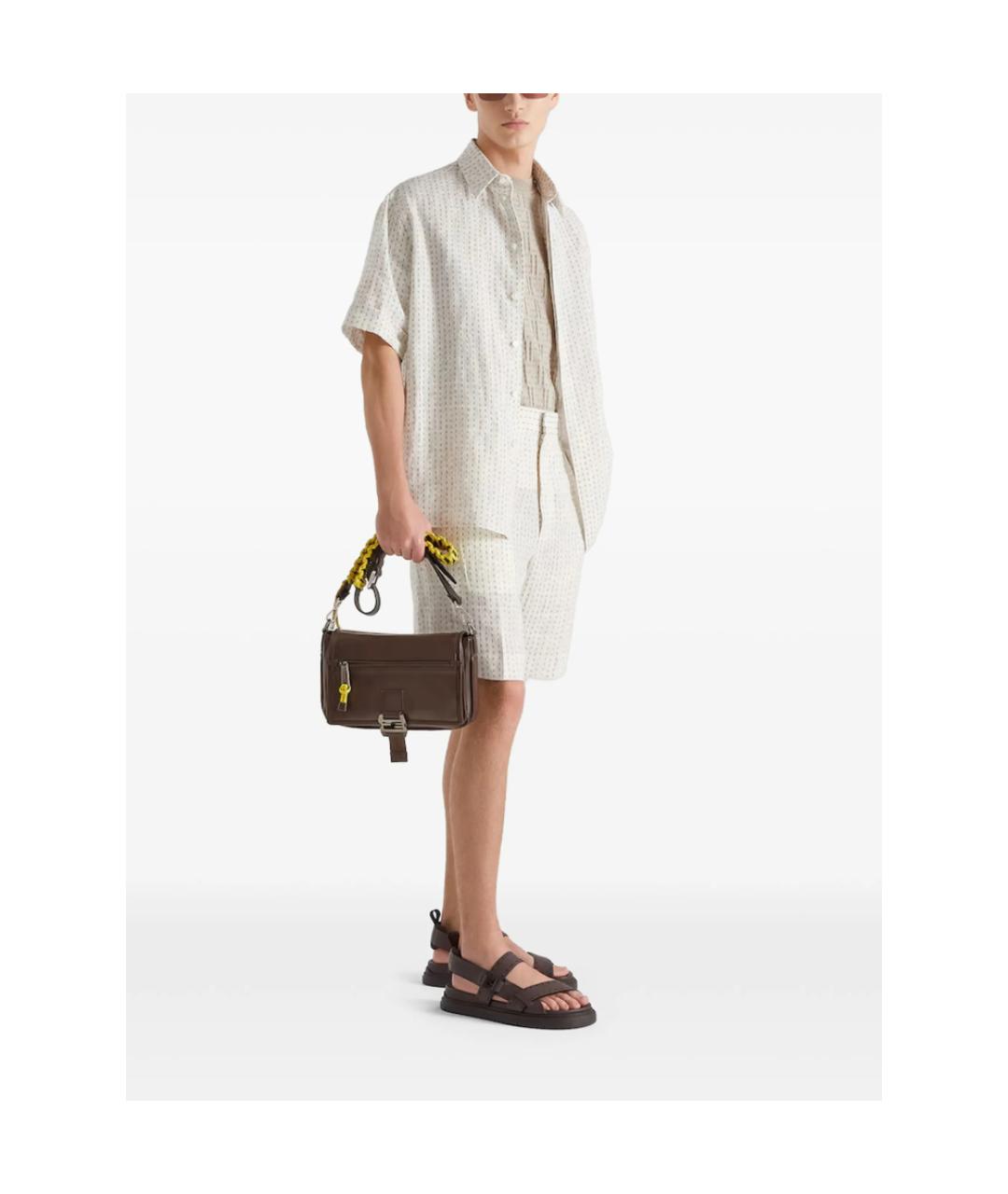 FENDI Белые хлопковые шорты, фото 2