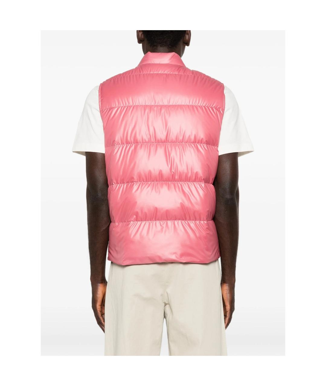 MONCLER Розовый полиэстеровый жилет, фото 4