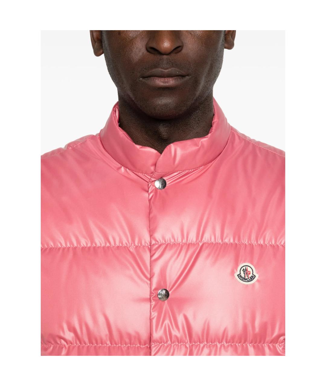 MONCLER Розовый полиэстеровый жилет, фото 2