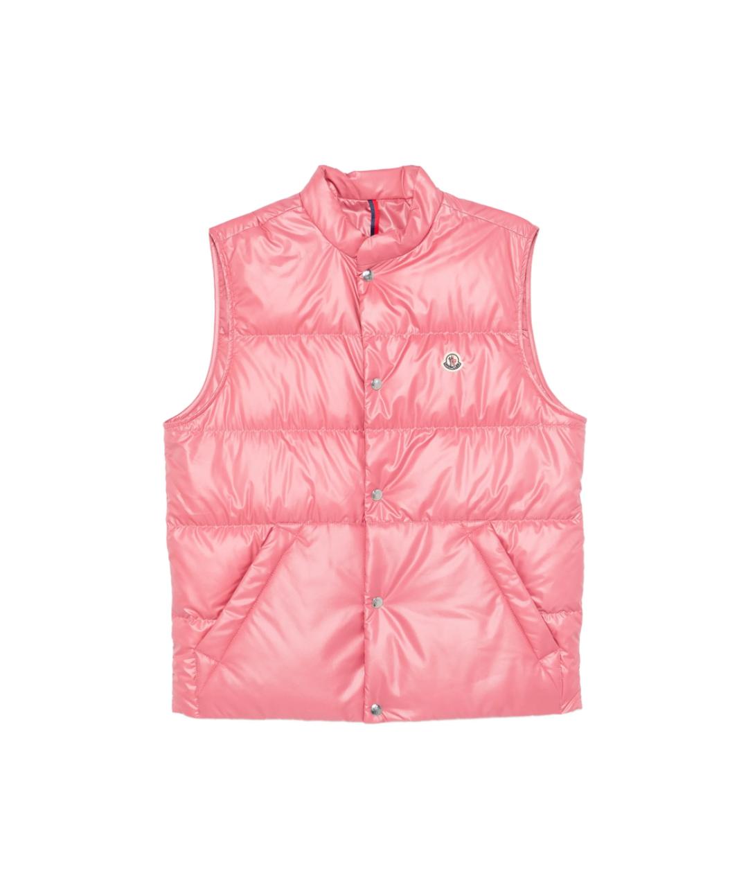 MONCLER Розовый полиэстеровый жилет, фото 6