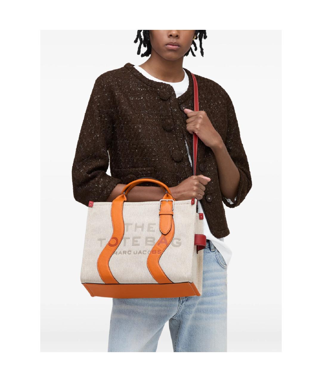 MARC JACOBS Бежевая канва сумка тоут, фото 5