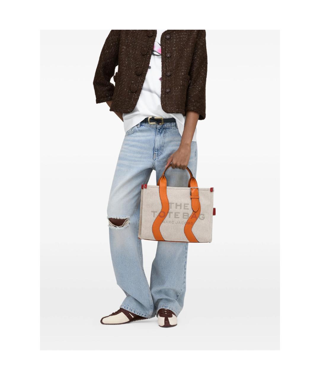 MARC JACOBS Бежевая канва сумка тоут, фото 6