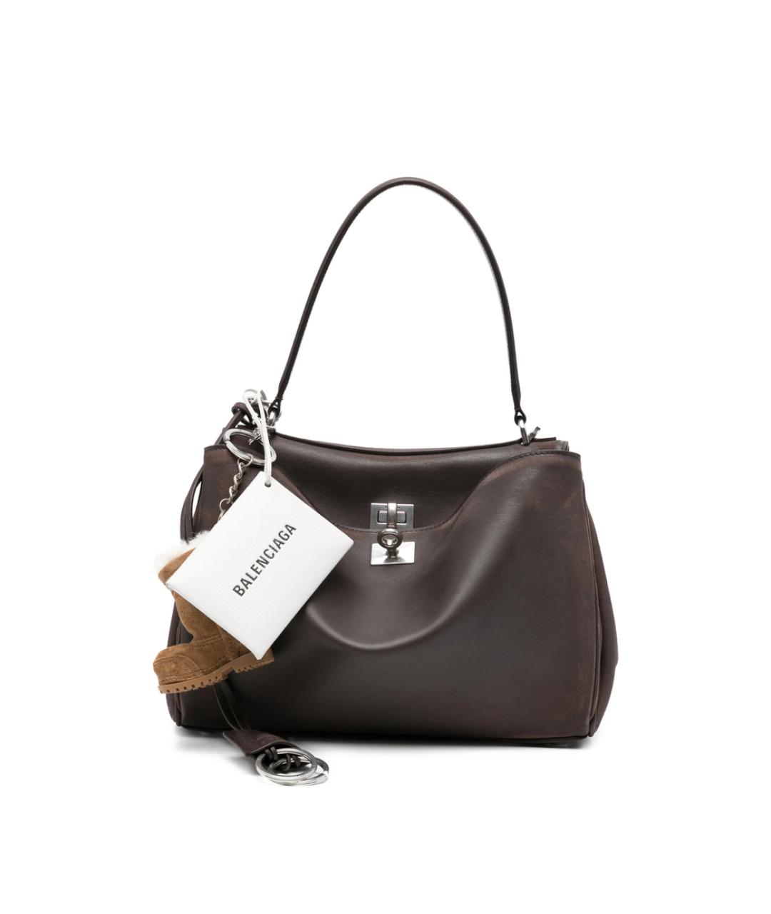 BALENCIAGA Коричневая кожаная сумка тоут, фото 1