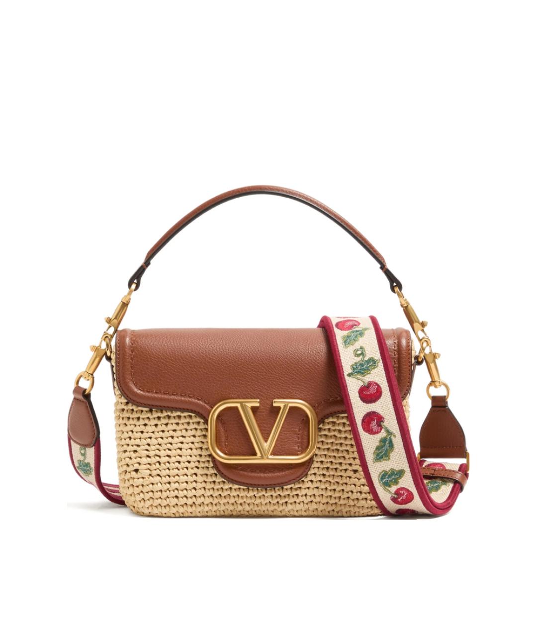 VALENTINO Коричневая кожаная сумка через плечо, фото 1