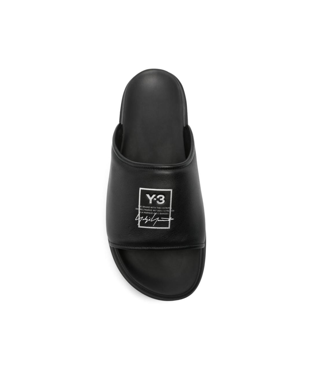 Y-3 Черные кожаные слипоны, фото 4