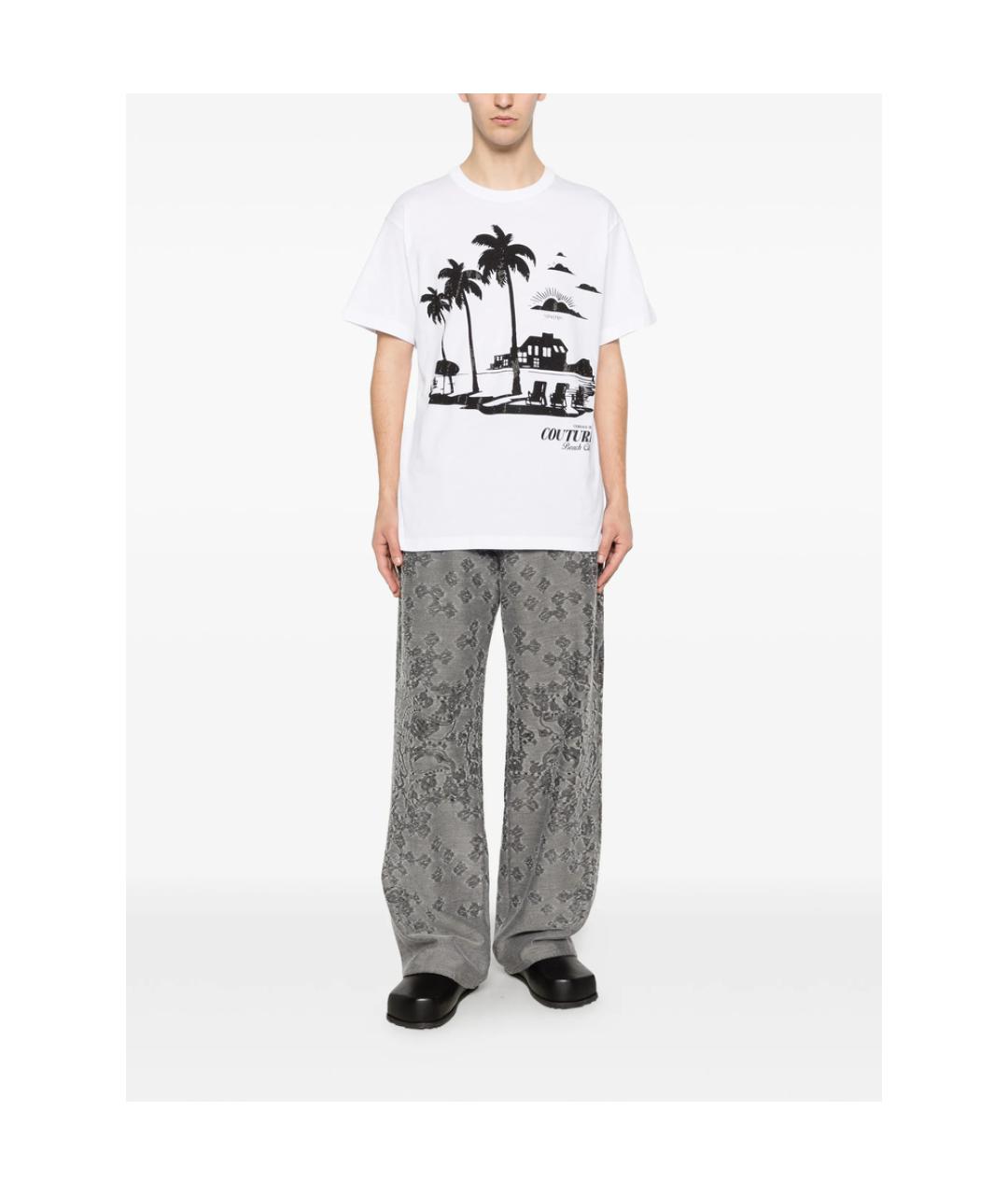 VERSACE JEANS COUTURE Белая хлопковая футболка, фото 4