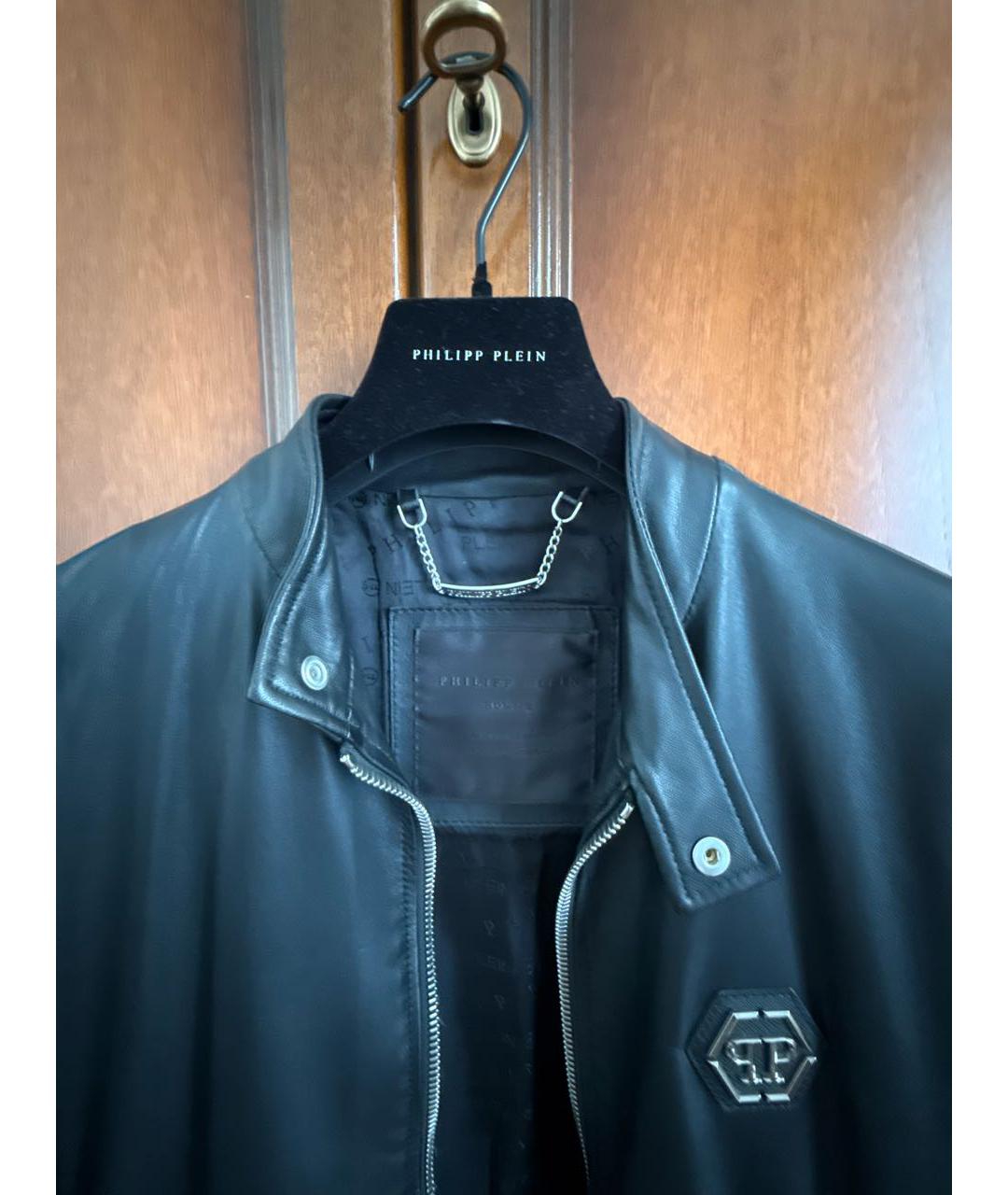 PHILIPP PLEIN Черная кожаная куртка, фото 5