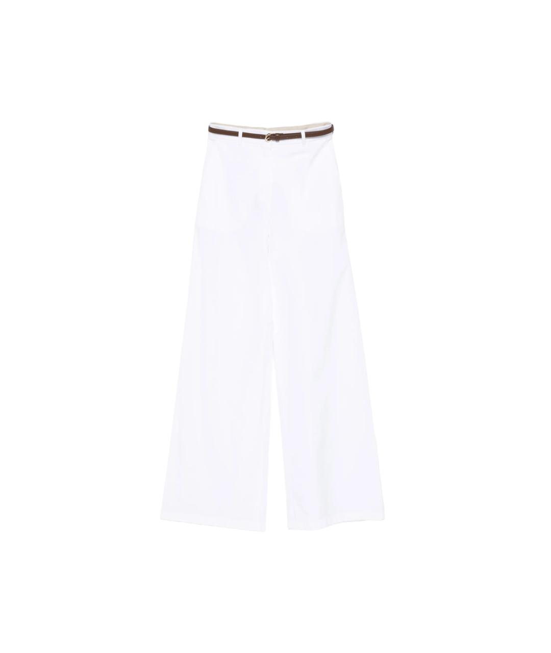 MAX MARA STUDIO Белые хлопковые прямые брюки, фото 1