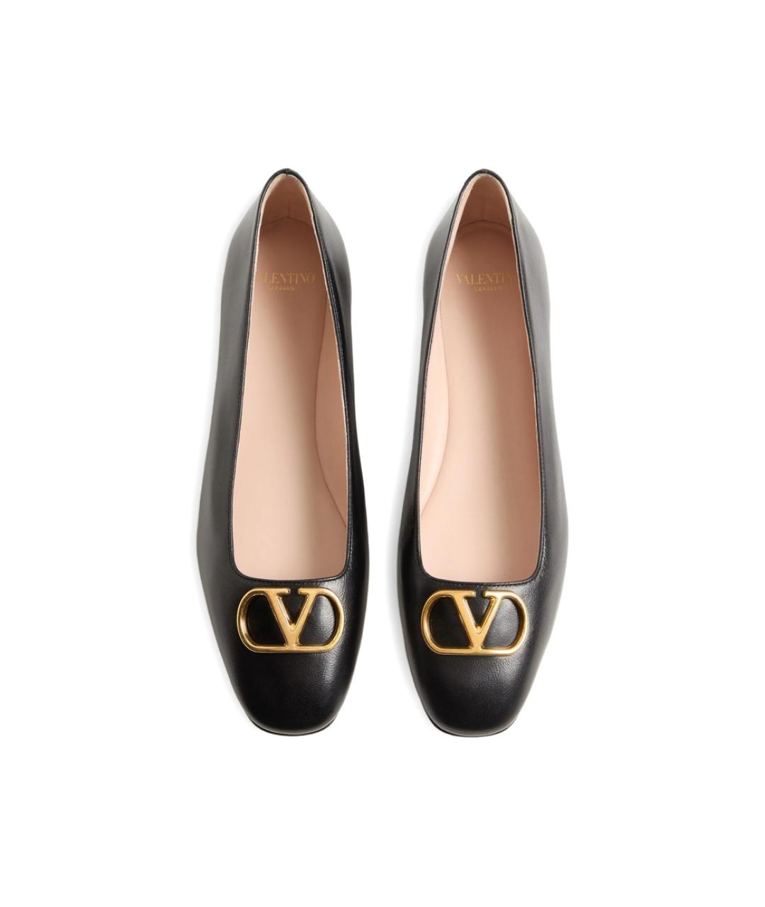 VALENTINO Черные кожаные балетки, фото 2
