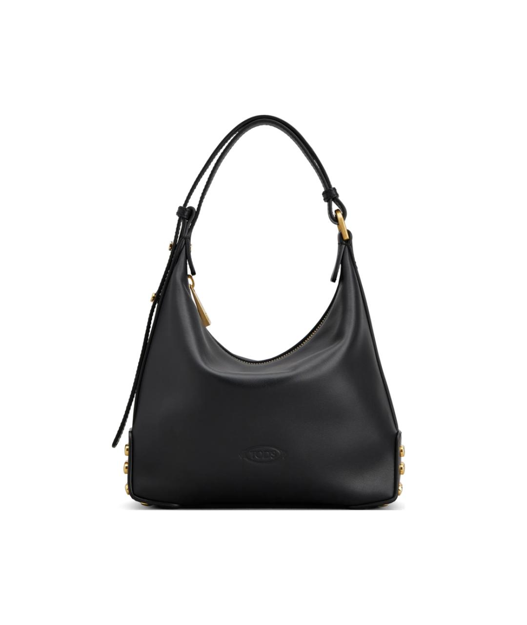 TOD'S Черная кожаная сумка тоут, фото 1