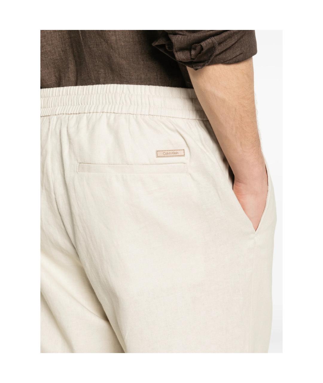 CALVIN KLEIN Белые хлопковые повседневные брюки, фото 2