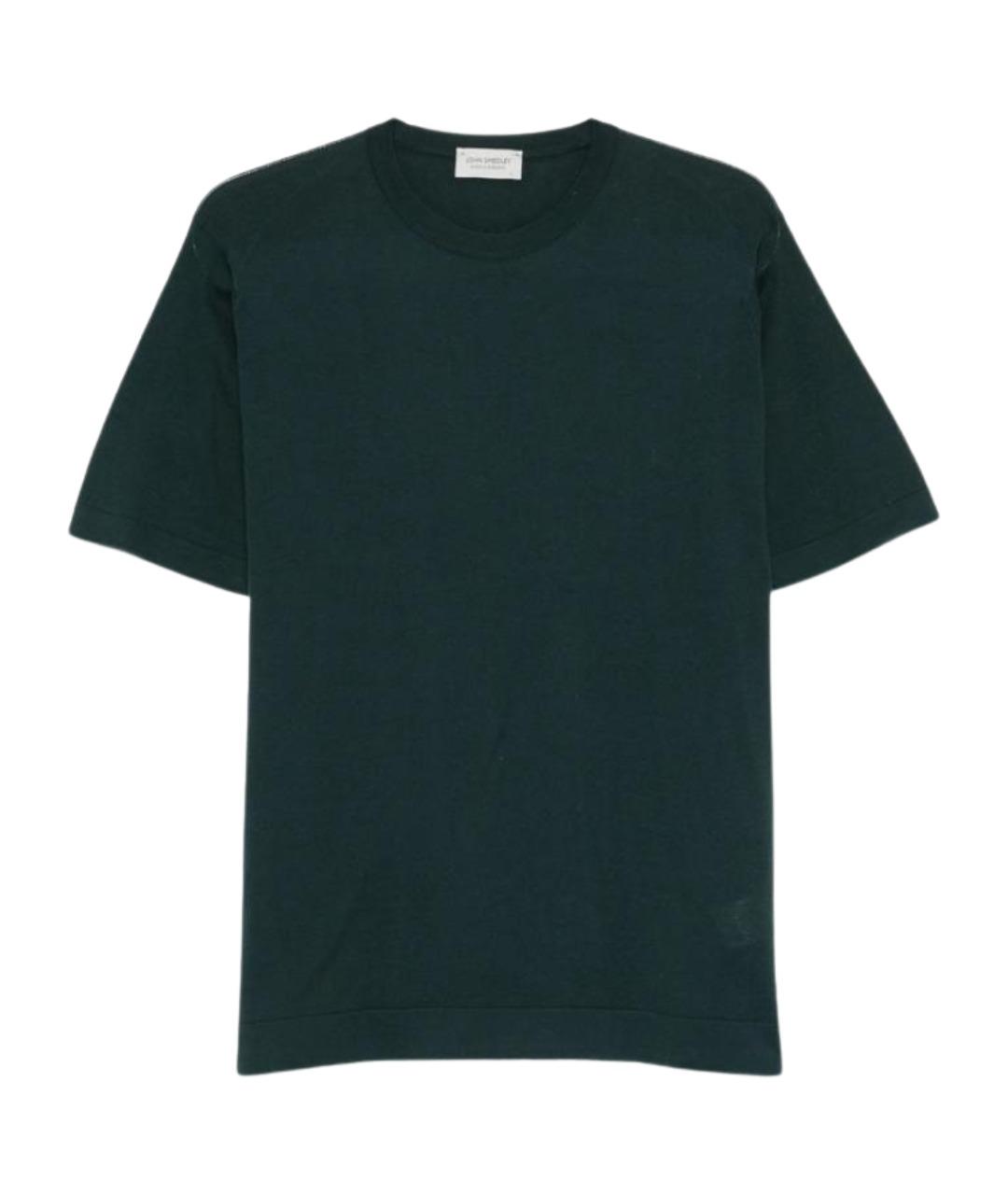JOHN SMEDLEY Зеленая хлопковая футболка, фото 1