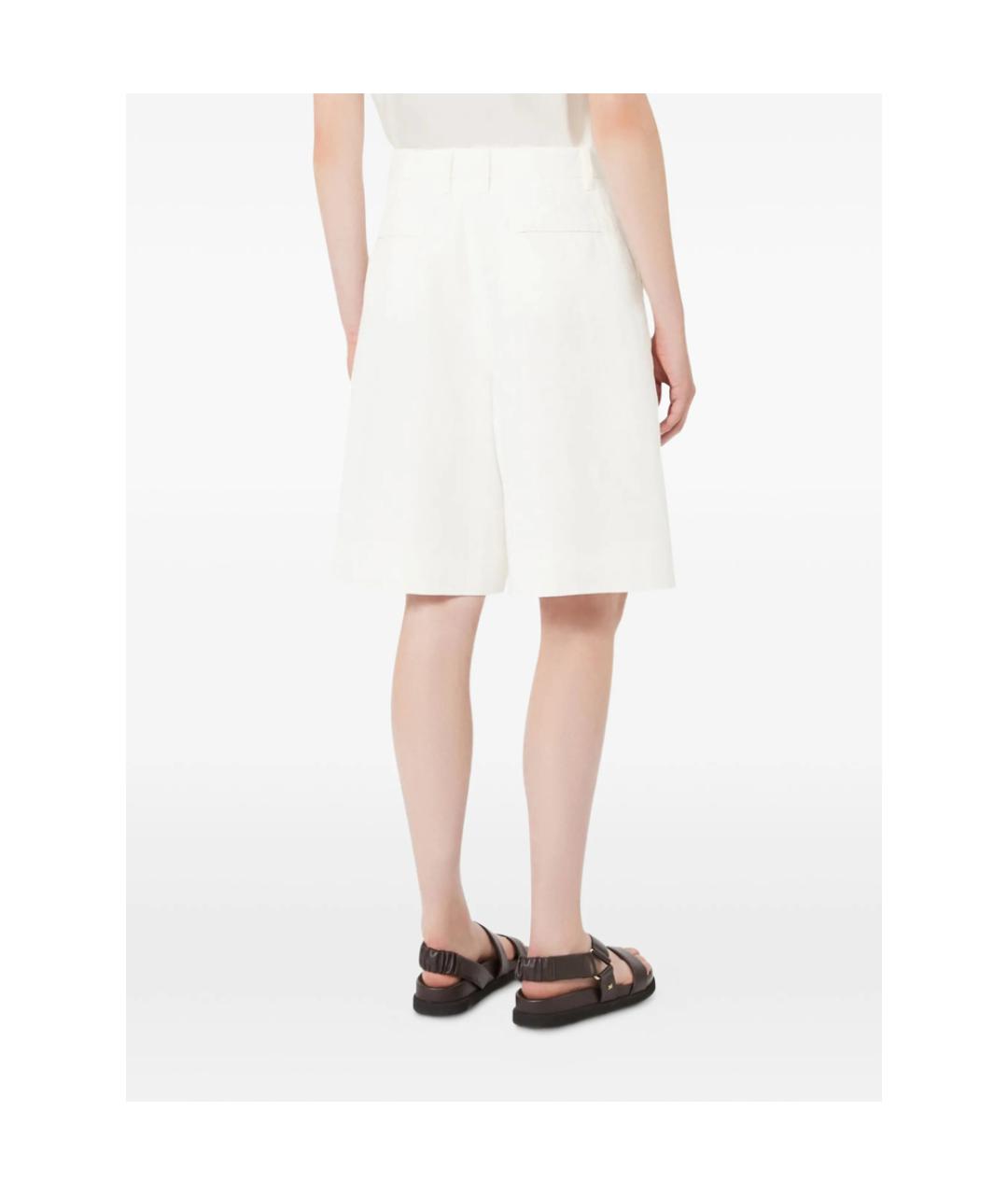 'S MAX MARA Белые хлопковые шорты, фото 3