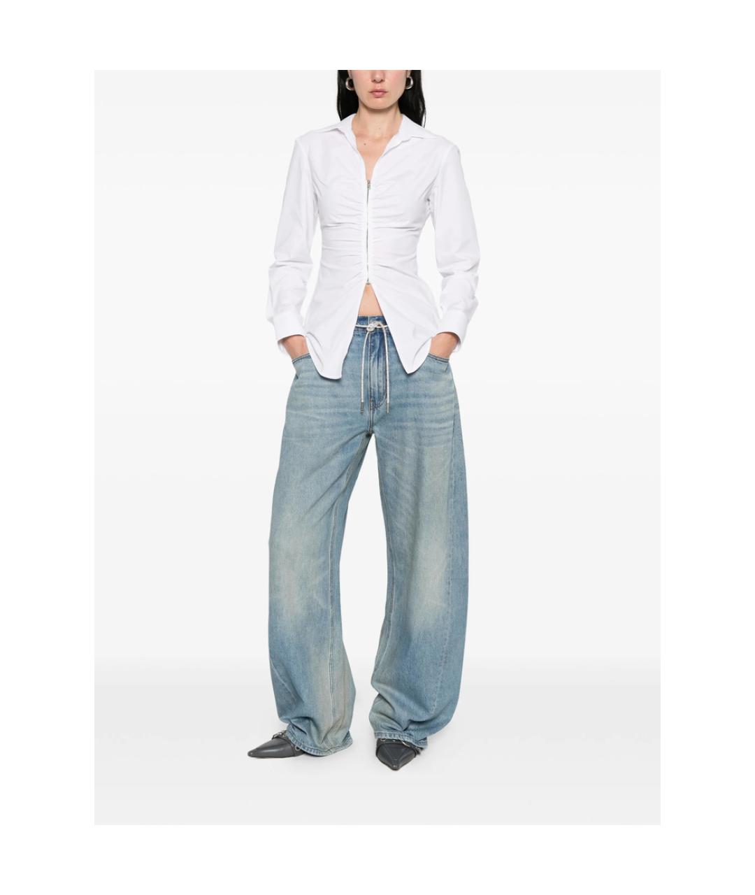 ALEXANDER WANG Синие хлопковые прямые джинсы, фото 4