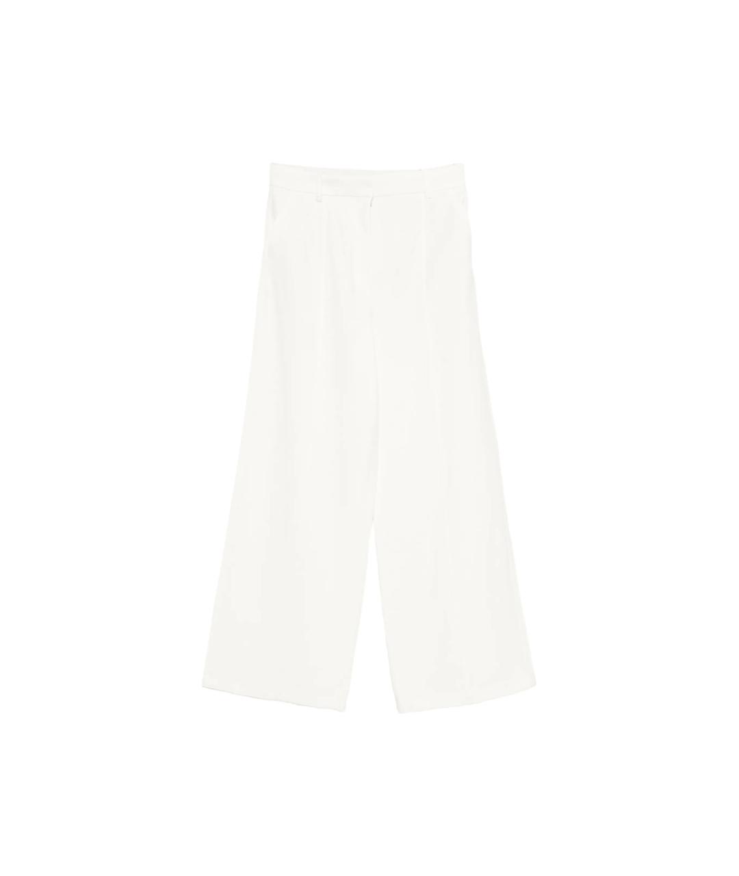 CALVIN KLEIN Белые полиэстеровые брюки широкие, фото 1
