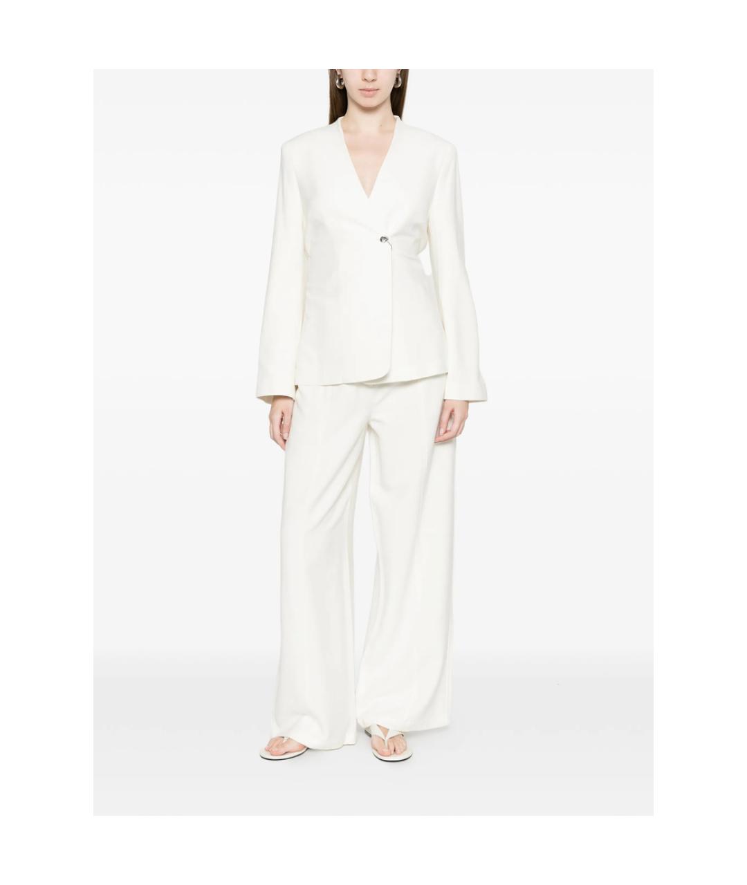 CALVIN KLEIN Белые полиэстеровые брюки широкие, фото 5