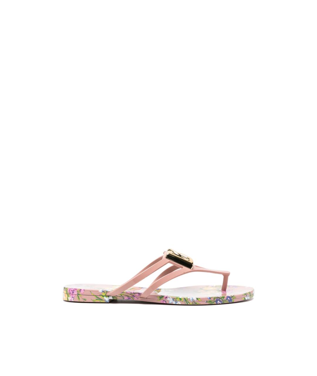 DOLCE&GABBANA Розовые резиновые шлепанцы, фото 1